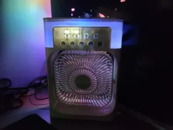 USB Mini Portable Air Cooler | 3 Wind Speeds, 3 Spray Modes, 7-Color LED | Compact USB Desktop Fan photo review